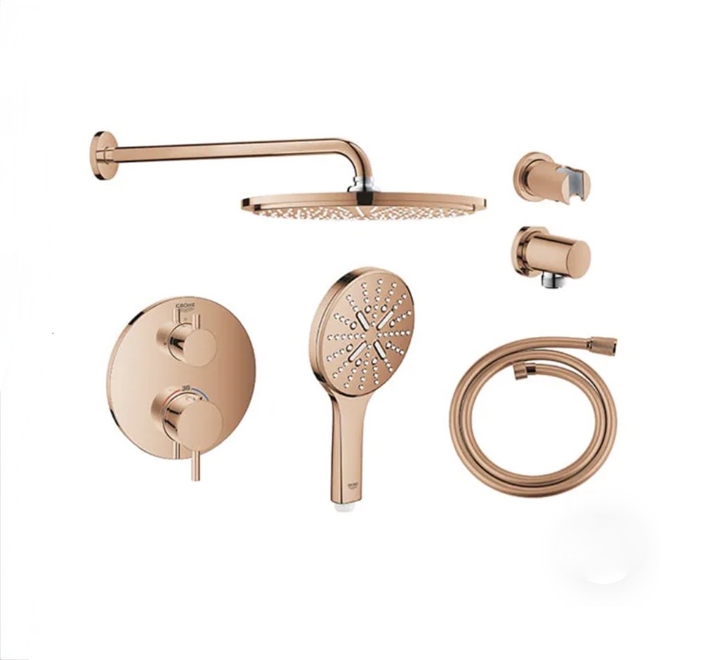 GROHE Atrio 定溫埋壁花灑組 （玫瑰金） 